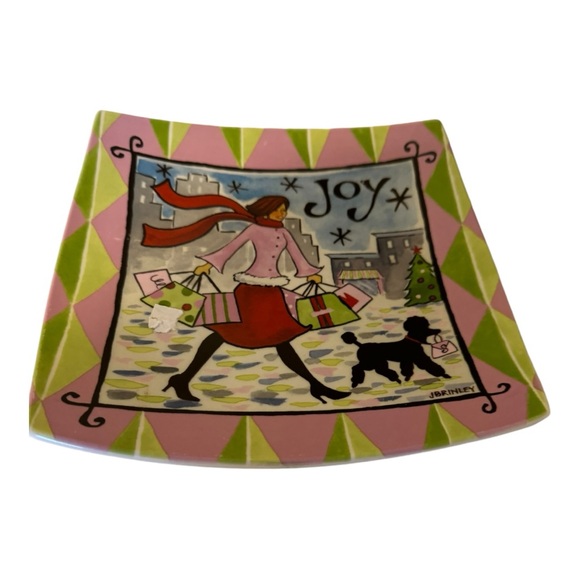 Set of 3 Cypress Home Christmas Square Plates | Peace, Joy, Cheer - Picture 11 of 12